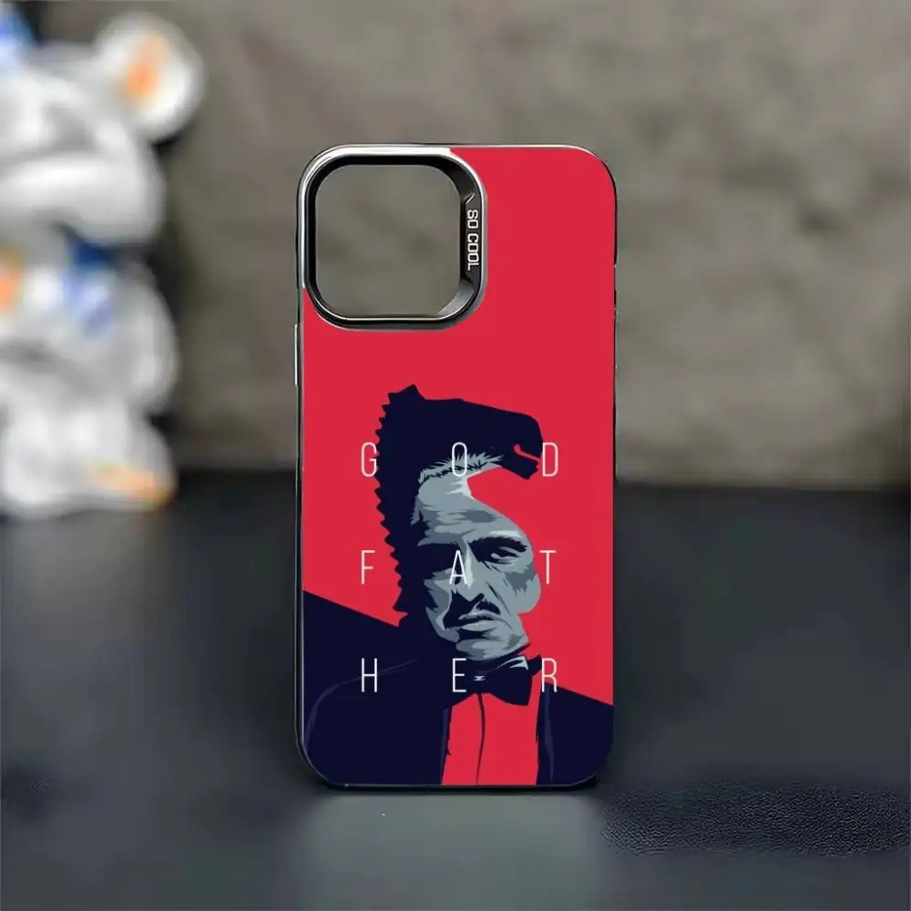 Etui na telefon T-The Godfather do iPhone'a 17, 16, 15, 14, 13, 12, 11, Pro Max, Plus, czarne, srebrne, w stylu Candy