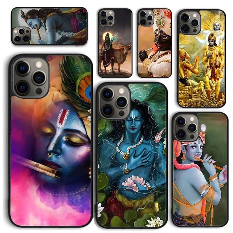 Indian God Lord Krishna Phone Case for iPhone 16 15 SE2020 6 7 8 Plus for Apple 13 11 12 14 Mini Pro Max Cover coque fundas