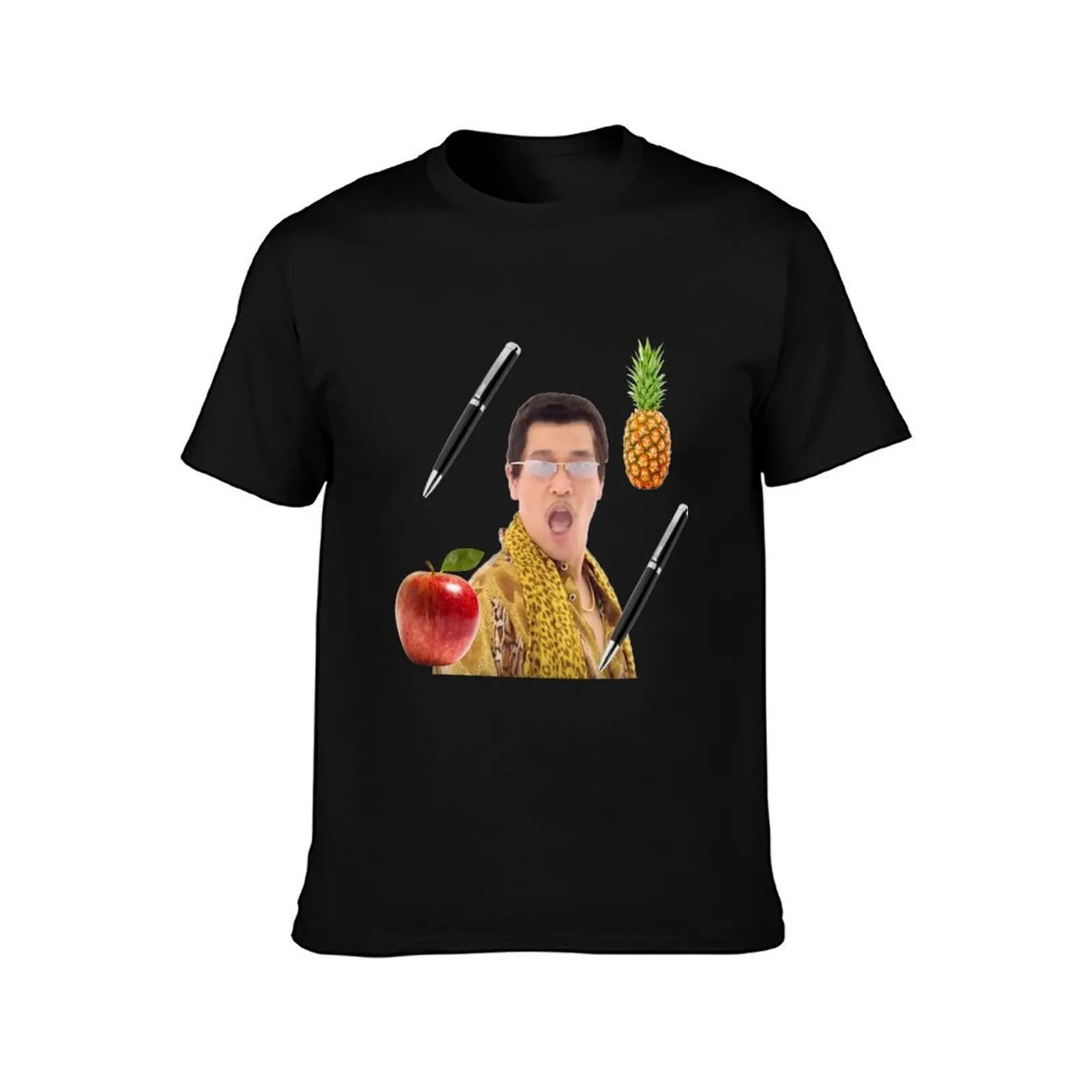 Pen Pineapple Apple Pen T-Shirt, Summer Casual Cotton Tee, Oversized Streetwear Tops, Vintage Graphic Print, Unisex Men Women