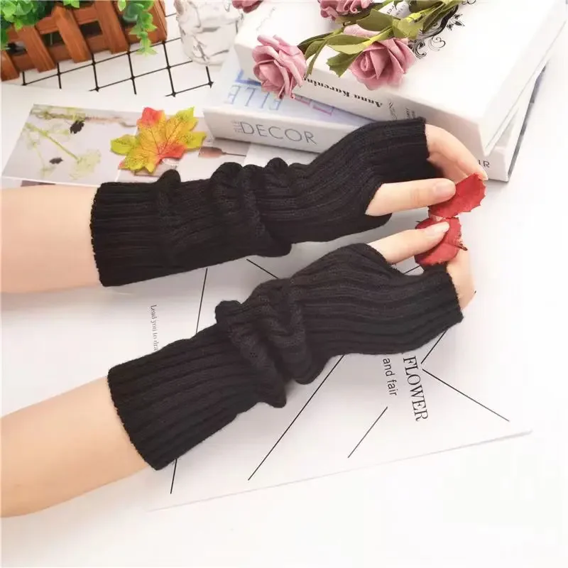 Y2K-Gants Gothiques Sans Doigts Lolita pour Femme, Mancommuniste, Travail à la Main, Blanc, Kawaii, Anime, Cosplay, Rincer, Manches de Poignet