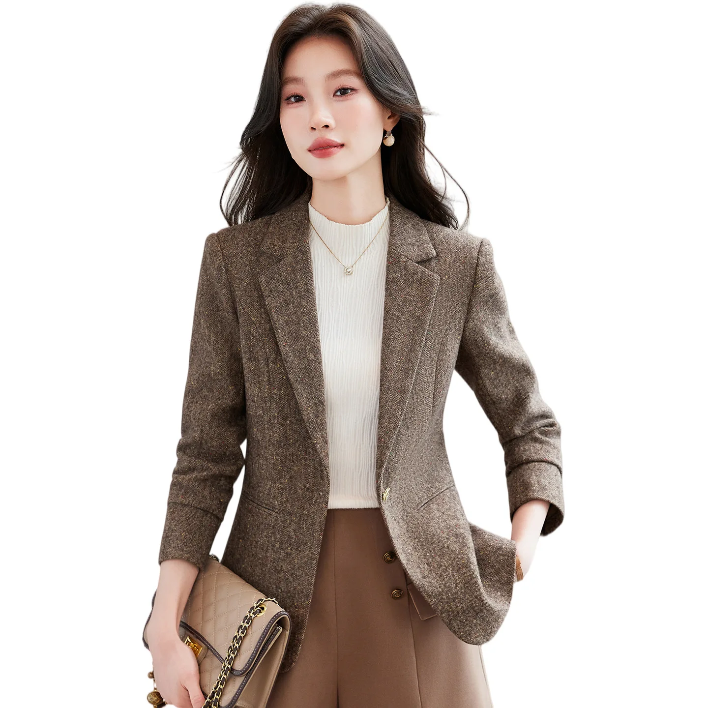Women Small Blazer Jacket Spring Autumn Fashion Be All-match Ladies Suit Coat Design Sense High Quality Female Outerwear Tops