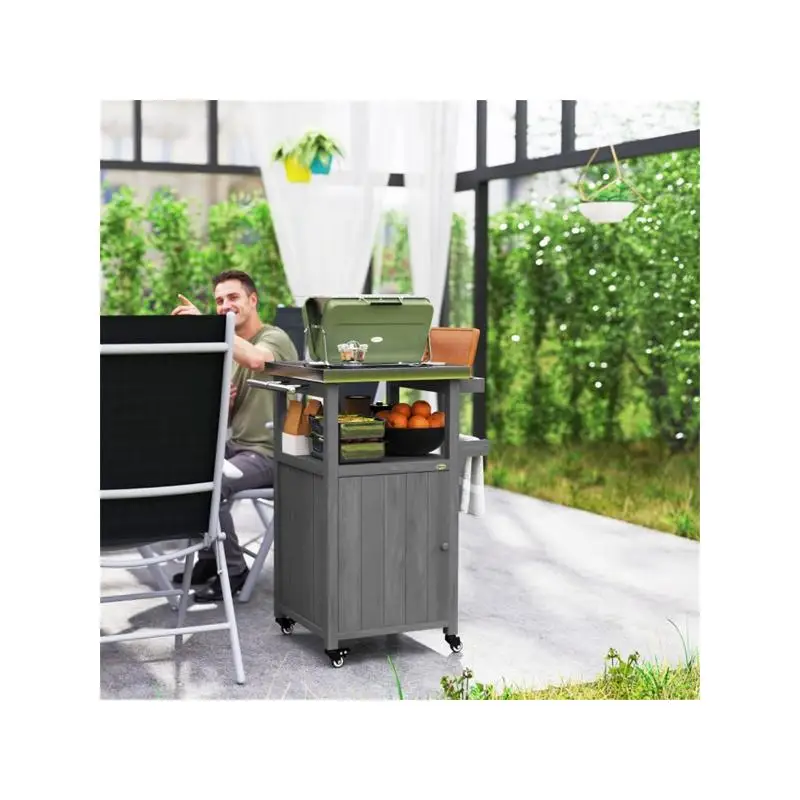 

Outdoor Bar Cart Grill Table for Convenient BBQ Entertaining