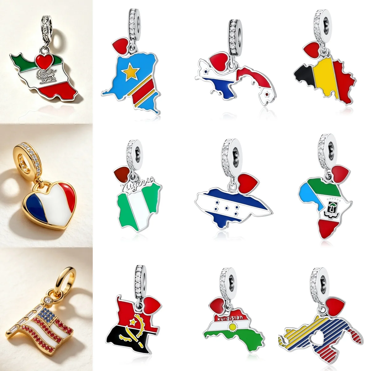 2026 New World Land Plate Flag Logo DIY Swinging Charm Pendant Fit for 3MM Original Bracelet Exquisite Jewelry Accessories