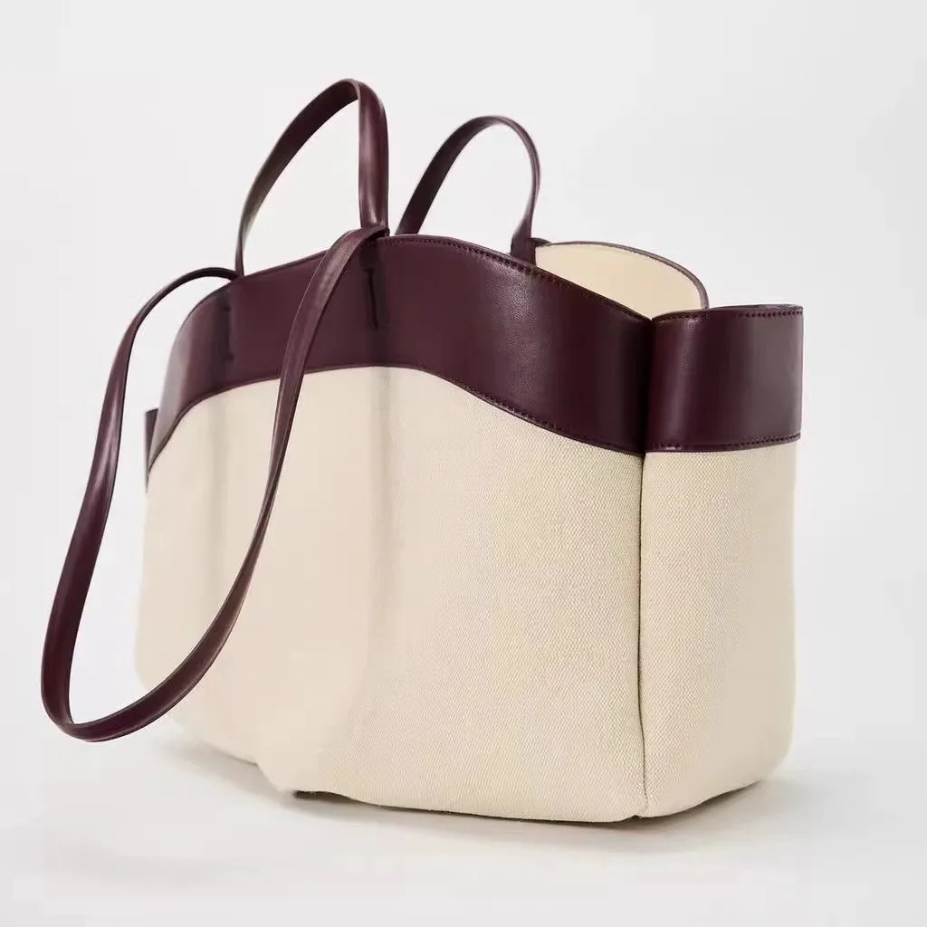 Bolso de mano de lona de gran capacidad, bolsos de retales de diseñador de lujo para mujer, bolso de hombro de gran tamaño, bolsos de compras, bolsos de cubo ecológicos, nuevo