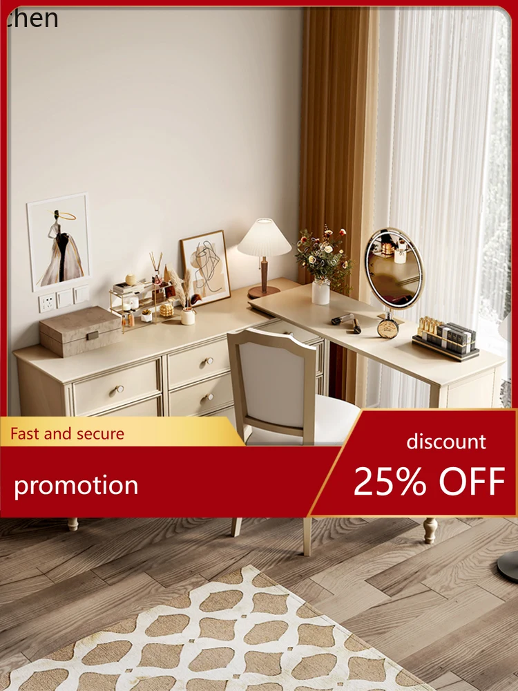 

ZML Solid Wood Bedroom Dressing Table and Chest of Drawers Integrated Living Room Wall Cabinet Modern Simple Storage Cabinet