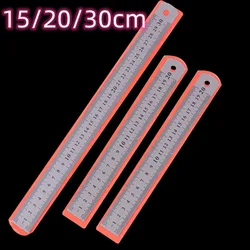 2pcs 15/20/ 30cm Stainless Steel Rulers for Stationery School Office Supplies Measuring Straight Ruler Wholesale