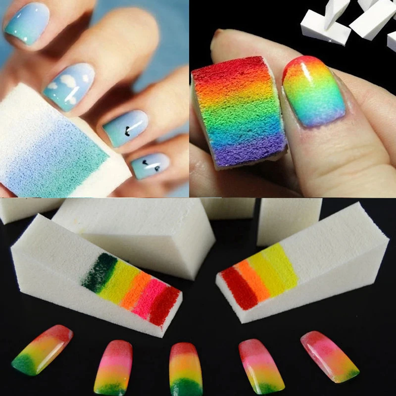 8 stücke weiches Dreieck Nail Art Transfer Schwamm Gradient Färbung Stempeln DIY kreative Nagel Maniküre Bild Transfer Tool