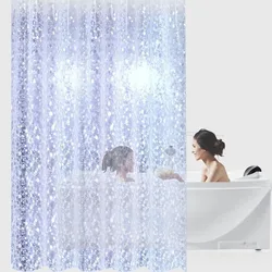 Waterproof 3D Shower Curtain With 12 Hooks Bathing Sheer For Home Decoration