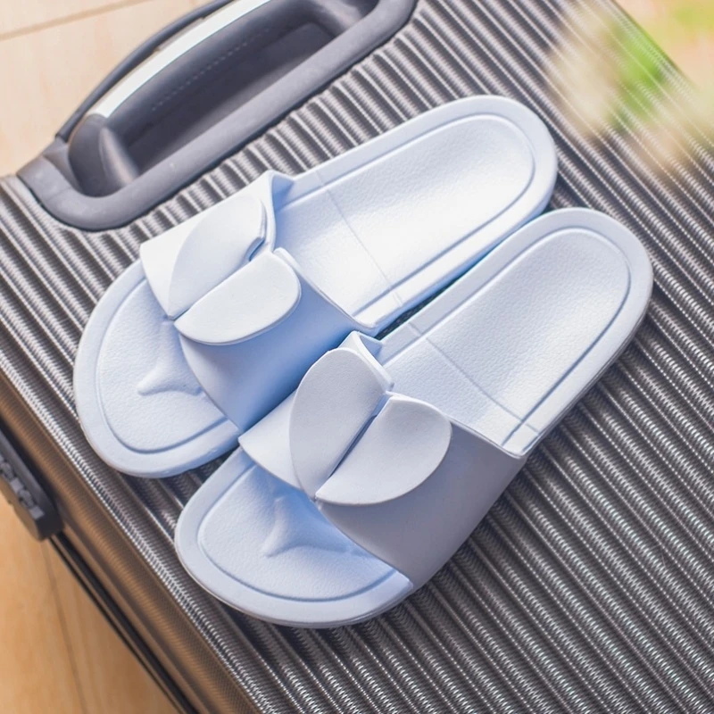 Creative travel folding portable love slippers, travel outside wear swimming hotel indoor non-slip slippers for women