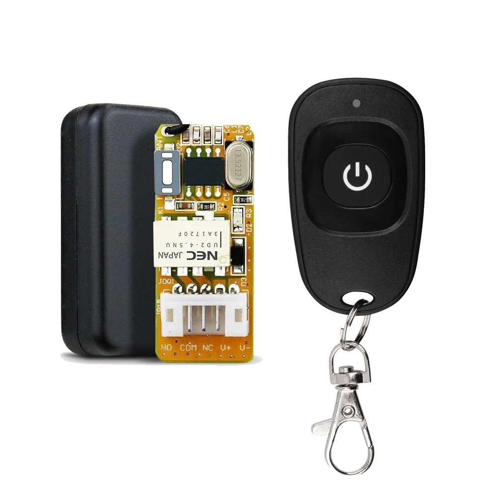 DC5 -12V 3.7V Mini Relay Remote Control Switch Small Contact NO COM NC Learning Button Wireless Receiver Transmitter ASK 433Mhz