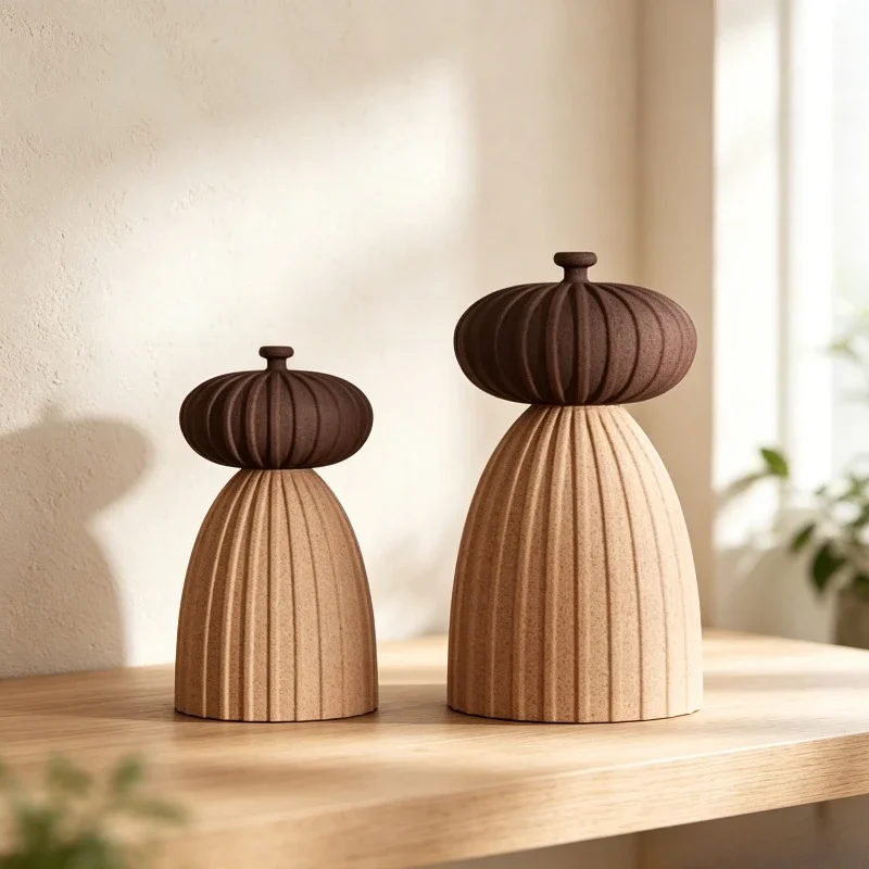 Mushroom Resin Ornament Texture Decorative Statue Minimalist Tabletop Sculpture for Living Room Entrance TV Cabinet Decor Gift