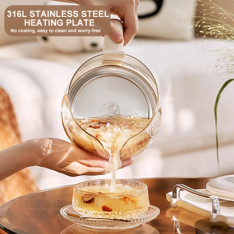 Midea 1.5L กาน้ำชาดอกไม้อเนกประสงค์แบบ teko listrik, หม้อถ้วยชงชาเพื่อสุขภาพในสำนักงานกาต้มน้ำร้อนปรับได้ไฟ220V