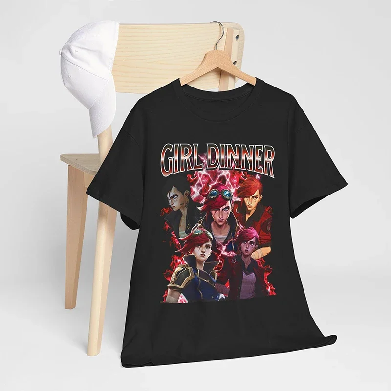 Vi Arcane T-Shirt Unisex Vintage Streetwear League of Legends Tees Anime Apparel Fanmerch Lol Merchandise League of Legends Gift image 5