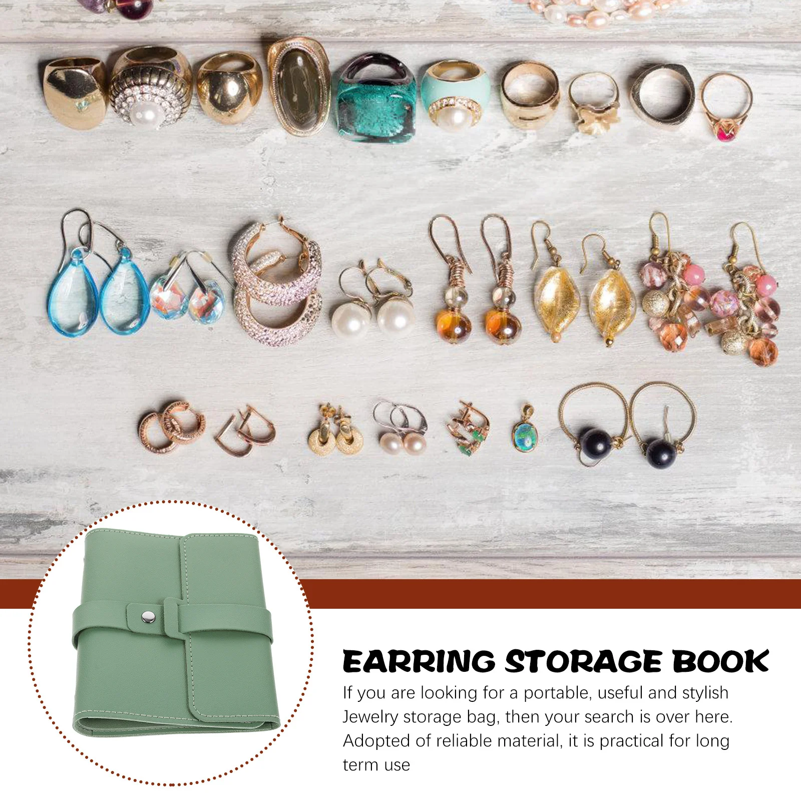 PU Small Travel Jewelry Pouch Foldable Organizer Bag Portable Jewelry Storage Case for Earrings Necklaces