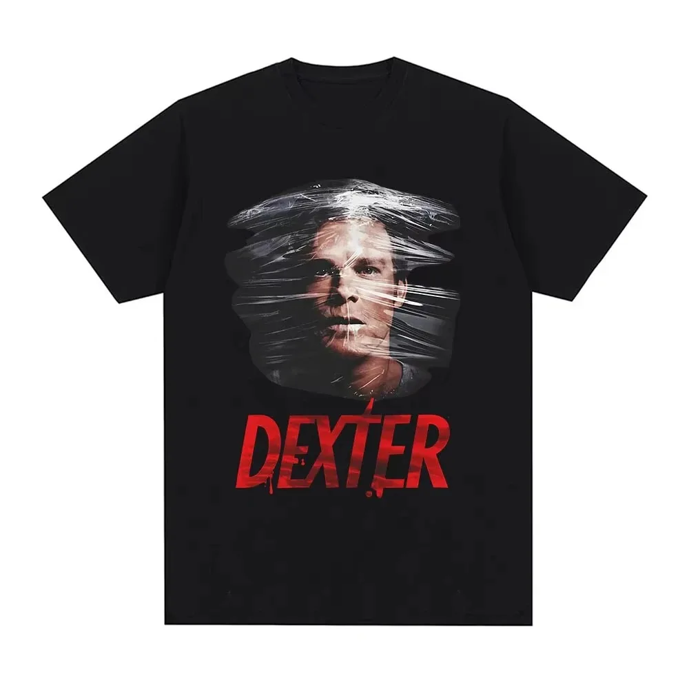 

Tv Series Dexter Morgan Face Vintage Graphic T-shirts Men Women Clothing Cotton Short Sleeve T Shirts Gothic Oversized T-shirt