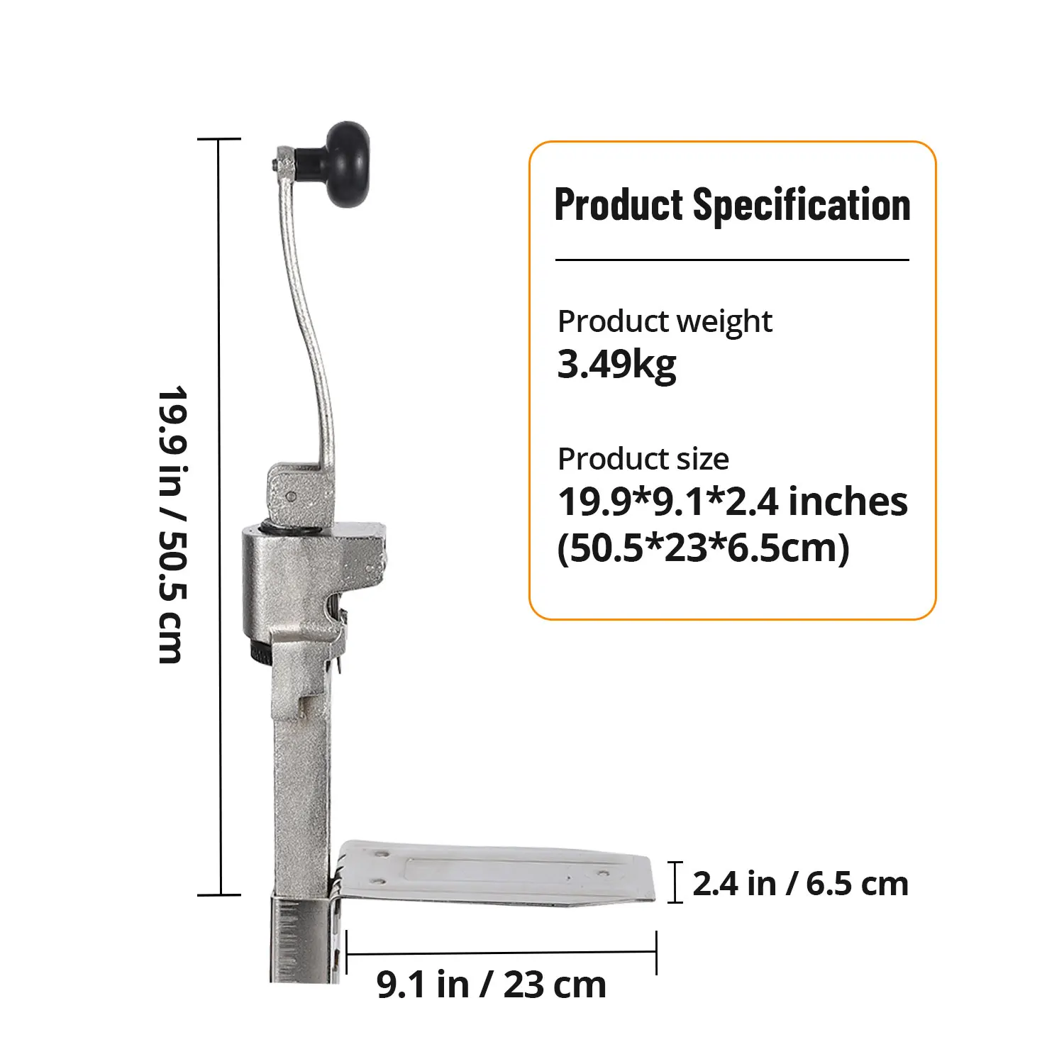 Commercial Manual Table Can Opener with Spare Blade,Stainless Steel Blade,Labour-Saving Handle,Suitable for Cans Up to 12 Inches