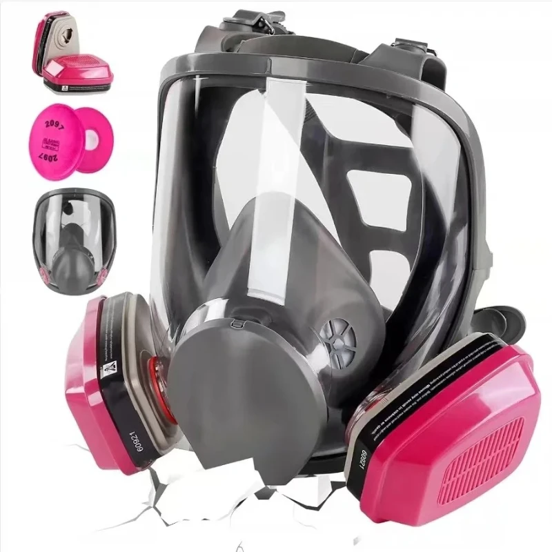 Full Face Respirator 6800 Gas Mask Offers Reusable anti Fog Protection with 60921 Filter for Dust Smoke Vapor and Paint Spray