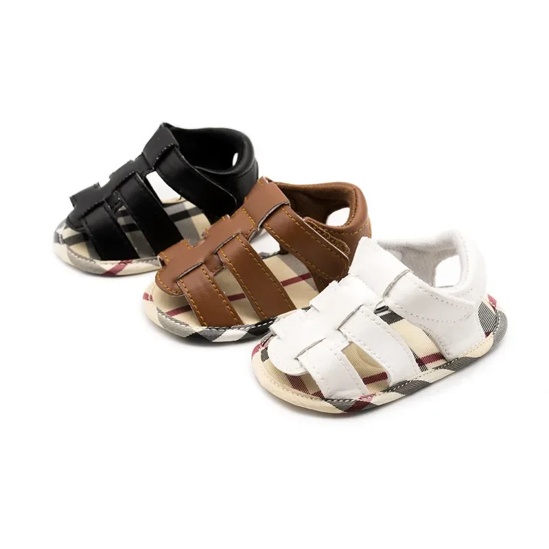 Summer neonatal semi-plastic sole toddler infant girl shoes Baotou breathable newborn baby shoes