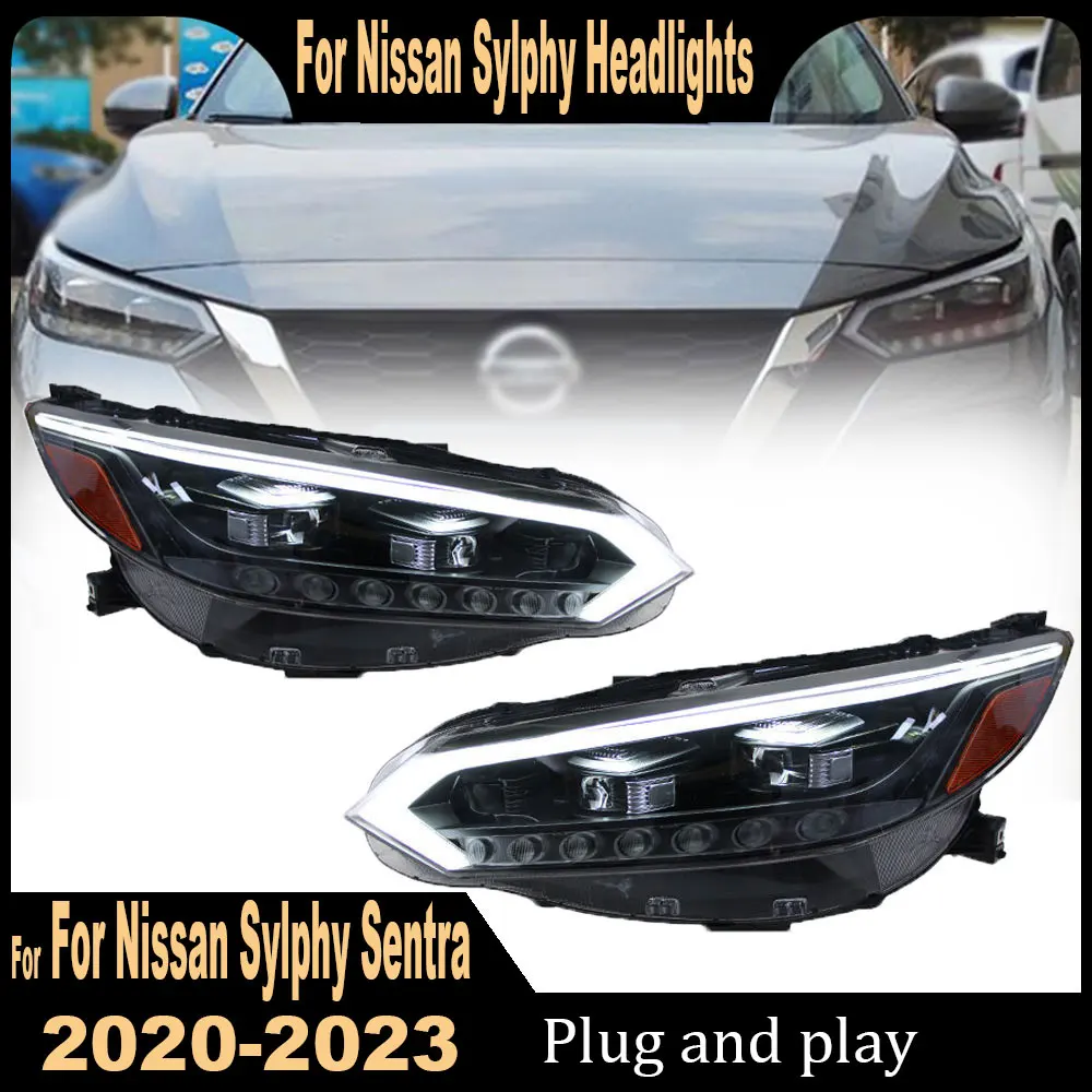 

2Pcs LED Headlights for Nissan Sylphy Sentra 2020 2021 2022 2023 LED DRL Head Lamp Running Turn Signal Led Headlight Assembly