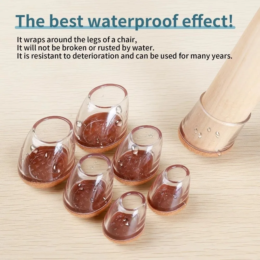 جديد 8 قطعة كرسي قطري الساق حماة القدم يغطي متعددة الوظائف مرنة سيليكون الأثاث منصات القدم حماية الأرضيات الخشبية #2