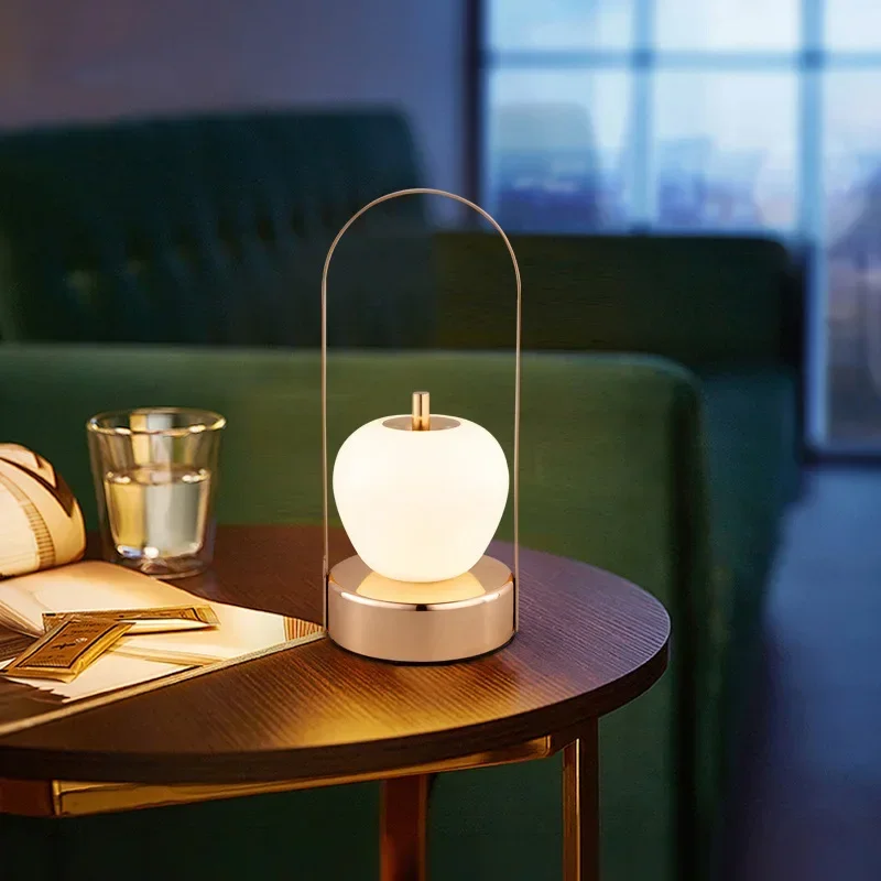 Portable Handheld Night Light Rechargeable Eye Protection Desk Lamp Outdoor Camping Creates Atmosphere Apple Night Light