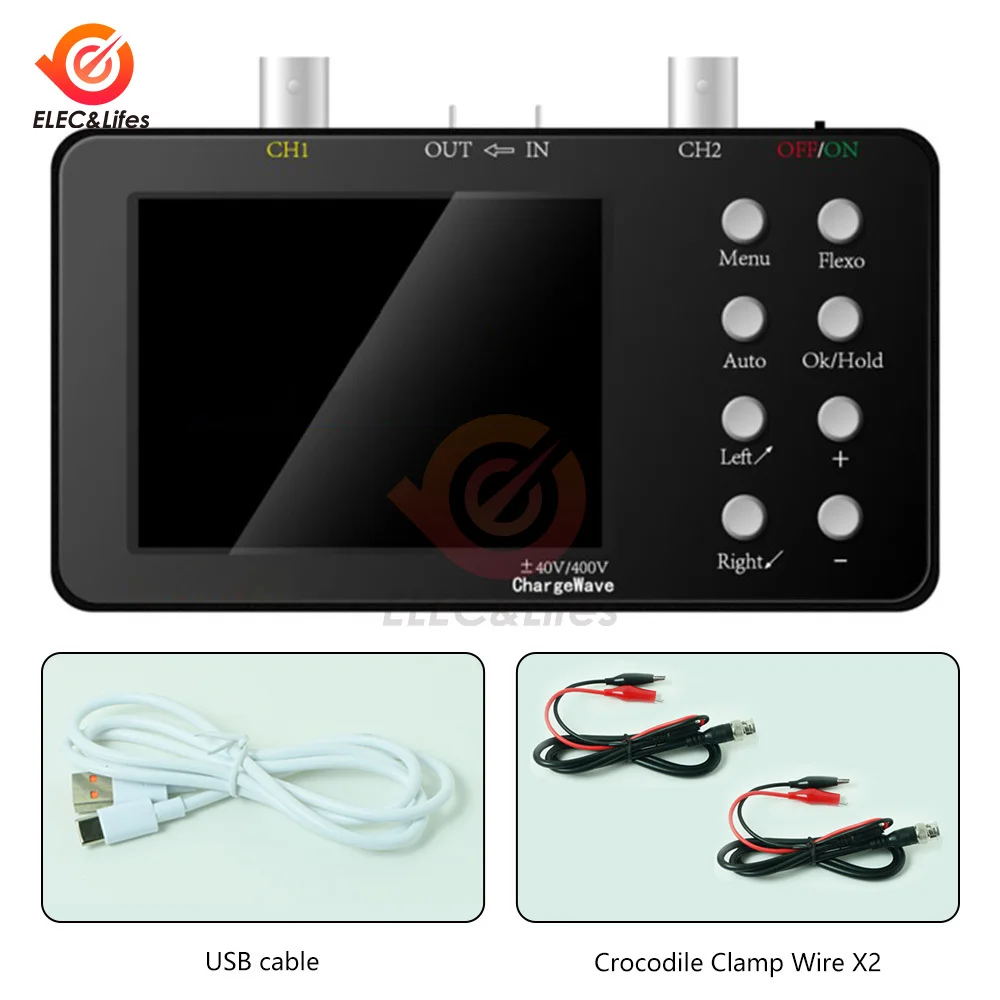 3.2 Inch LCD Dual Channel Handheld Small Portable Digital Oscilloscope Portable Analog Bandwidth 10MHZ 20K Storage Depth