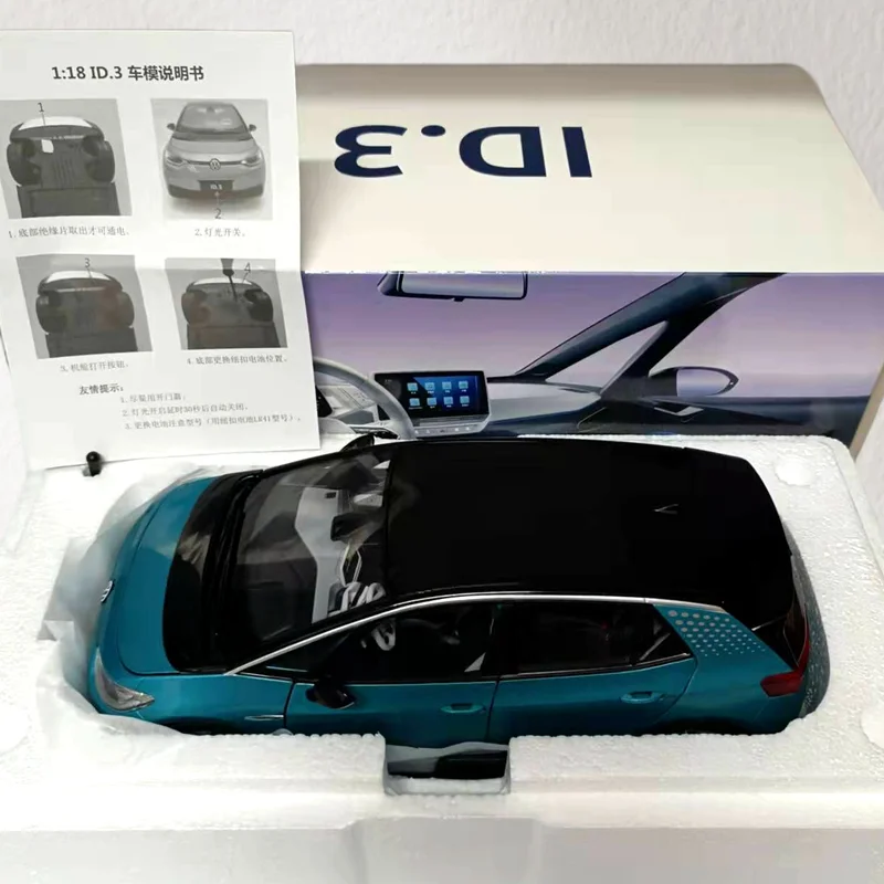 Diecast 1/18 Bilancia SAIC Volkswagen Modello In Lega di Auto SAIC Volkswagen ID3 Gioca Veicoli Giocattoli per I Ragazzi Regalo Scatola Originale