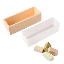 3lb Boowan Nicole Soap Mold Rectangular Loaf Mould Flexible Silicone Liner with Wooden Box Handmade Soap Making Supplies