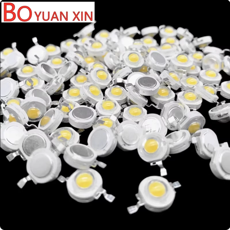 50pcs 1w 3W high-power LED white light warm white red green blue yellow light beads high brightness light source tile chip