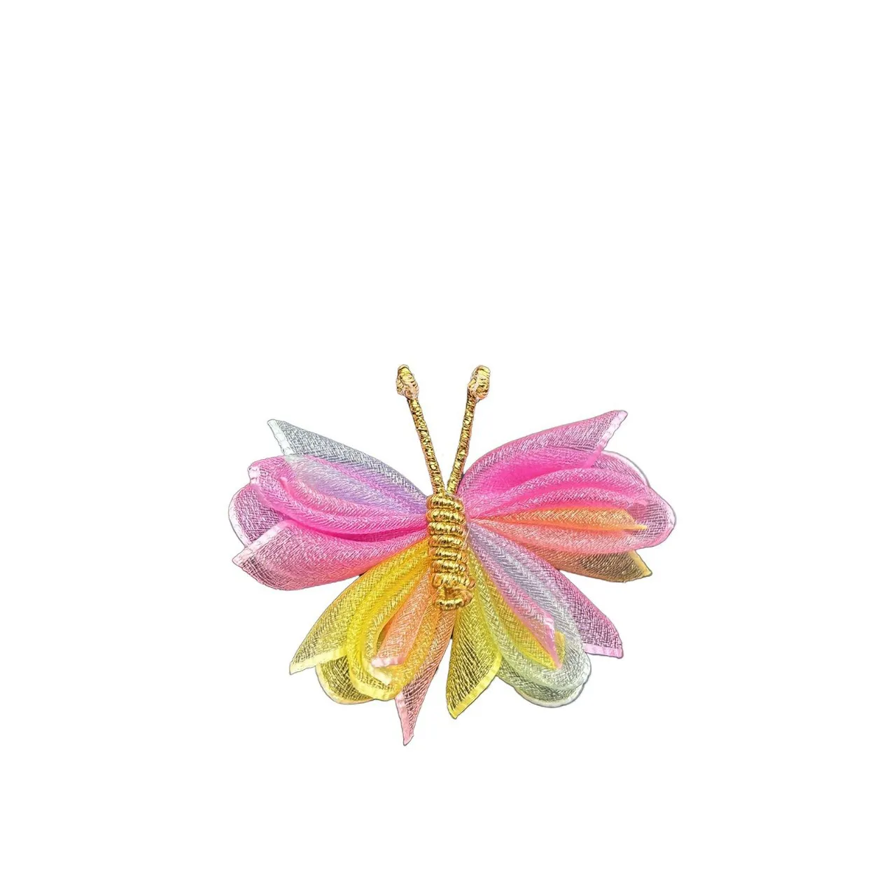 10 stks Drie-tiered met Diamant Versieringen Vlinder Applicaties 3D 5 CM Chiffon Vlinder Haaraccessoires DIY Naaien Craft