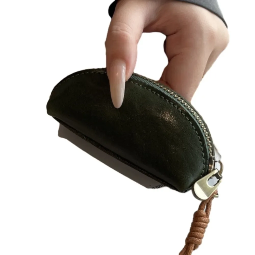 

Universal Car Key Bag Genuine Leather Multifunctional Mini Storage Bag Lipstick Organizer with Lanyard Small Coin Purse Men