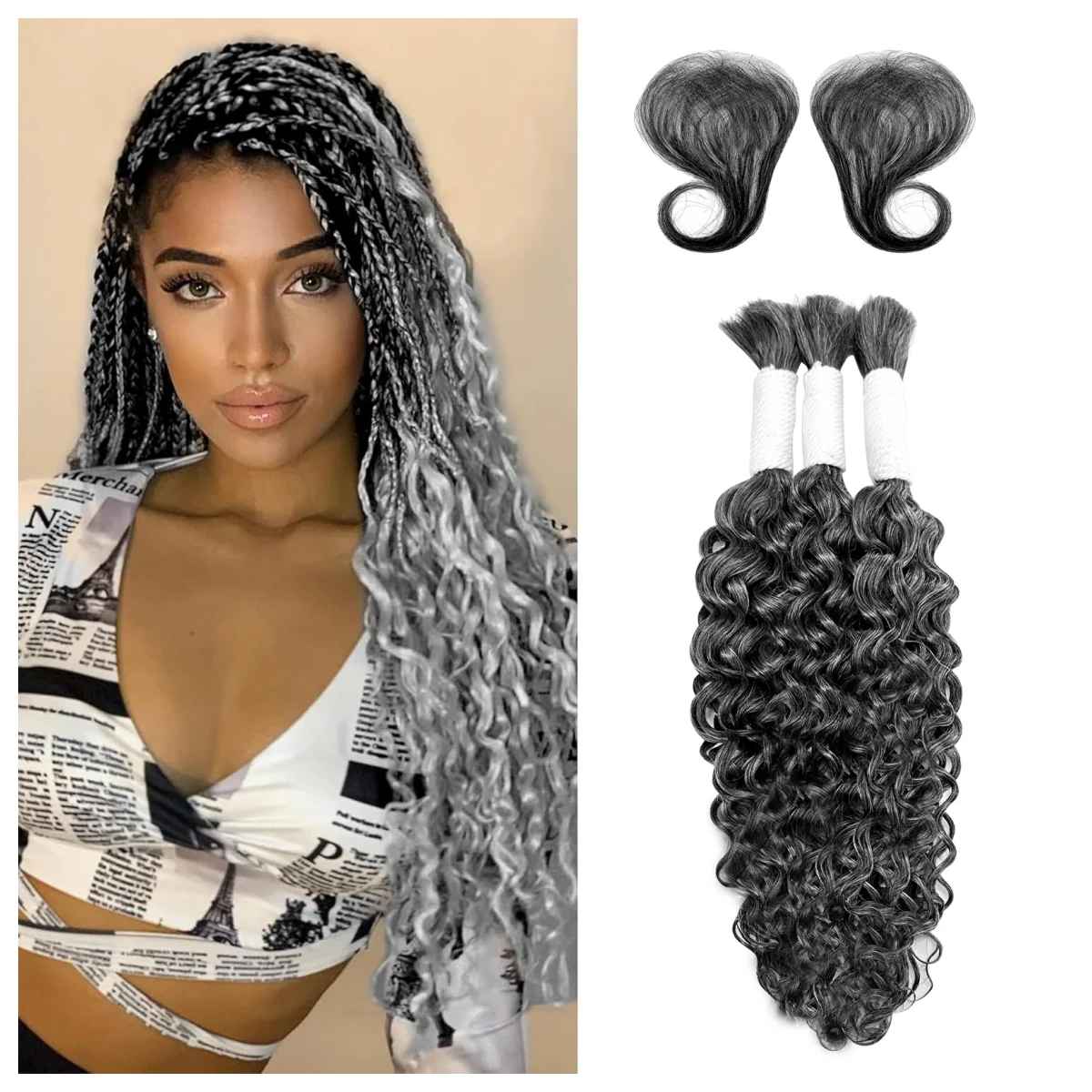 Grey Deep Wave Colored Human Hair Bundles 16 20 inch Body Wave Bundles Human Hair 100g/pc Brazilian Raw 100% Human Hair Bundles