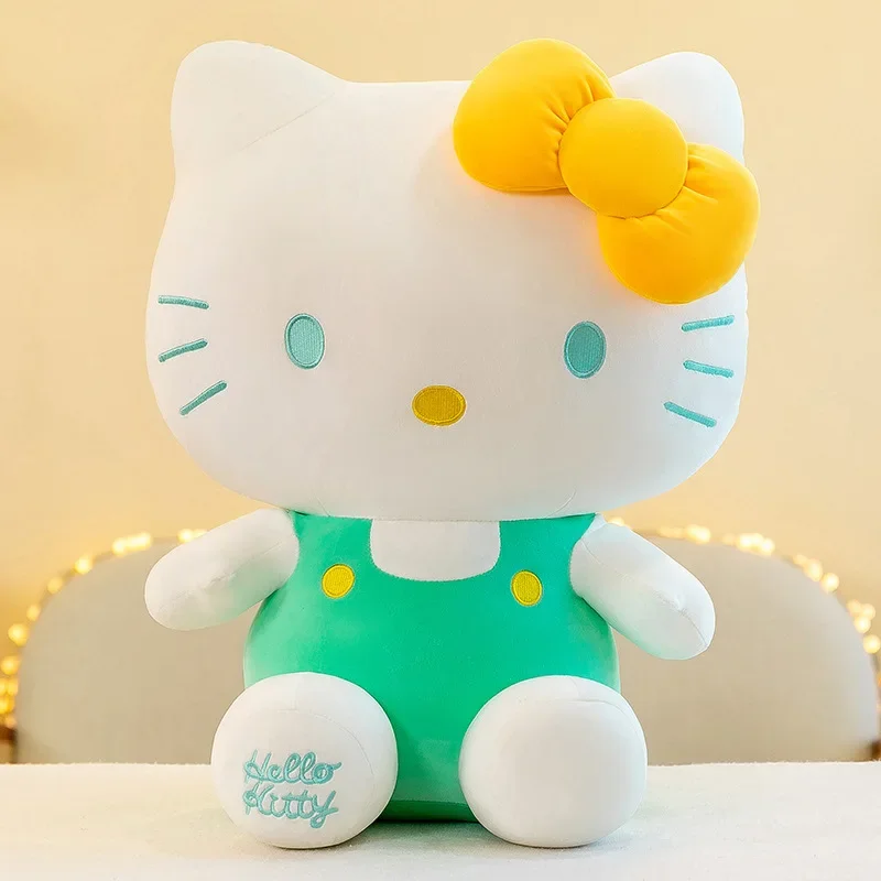 Sanrio-peluche de Hello Kitty Kuromi Melody para niña, juguetes de peluche 100% genuinos, almohada suave, muñeca linda, regalos de cumpleaños