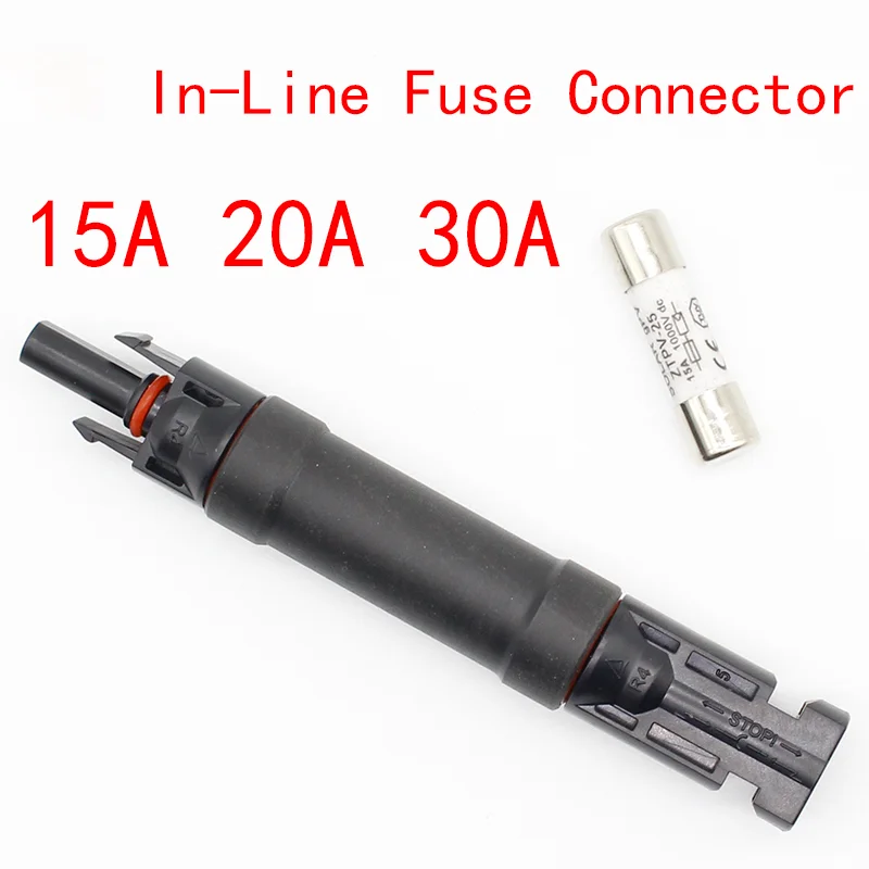 1pcsFuse Holder Protective Connector Fuse protection 1000 VDC Male to Fem PV Photovoltaic Solar Diode Waterproof 15A/20A/30A