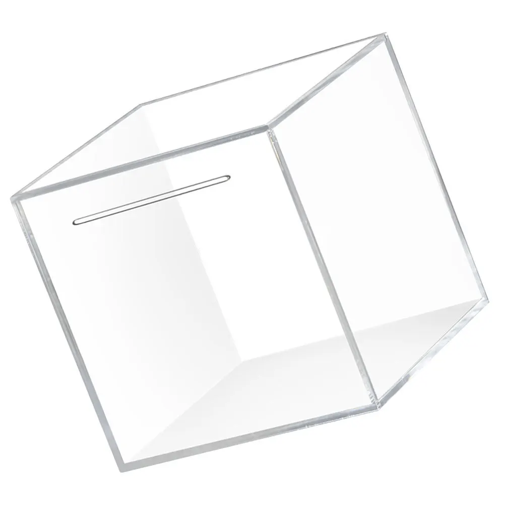 

Acrylic Piggy Bank Clear Large Money Saving Box Wear-Resistant Cube Coin Container For Cash Storage Desktop Household Daily