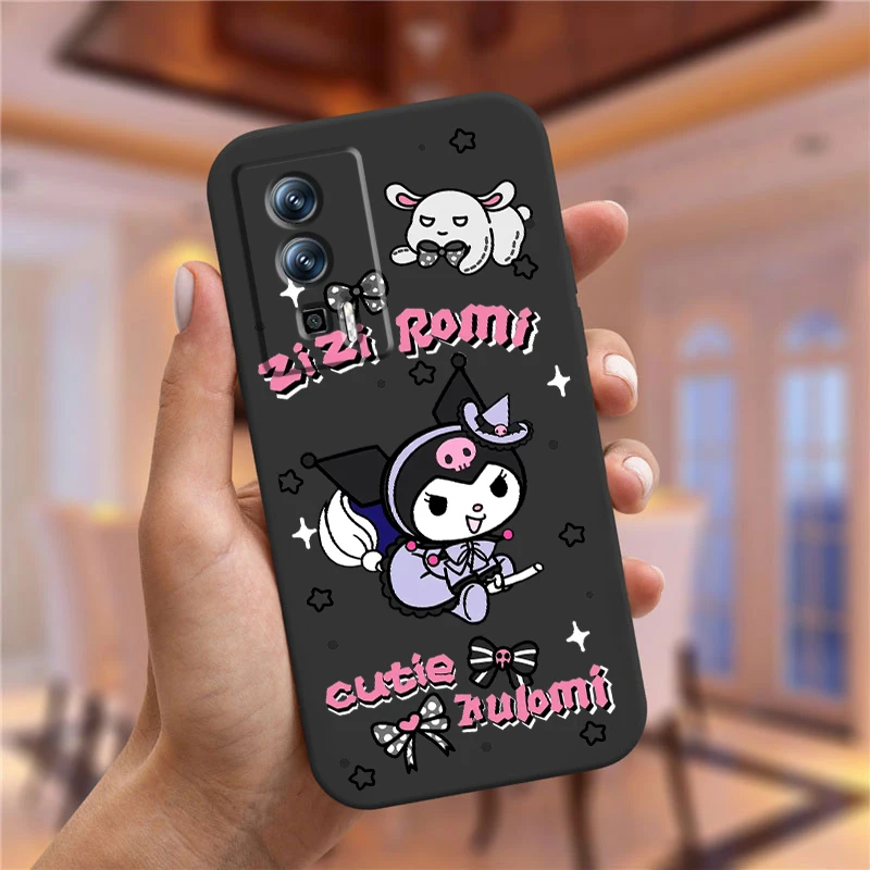 Kuromi Cartoon Sanrio Art For Xiaomi Redmi 9A 9C 9AT 10C 9 9T 10 12C 8 12 K60 A1 A2 K50 K40 5G Black Funda Phone Case