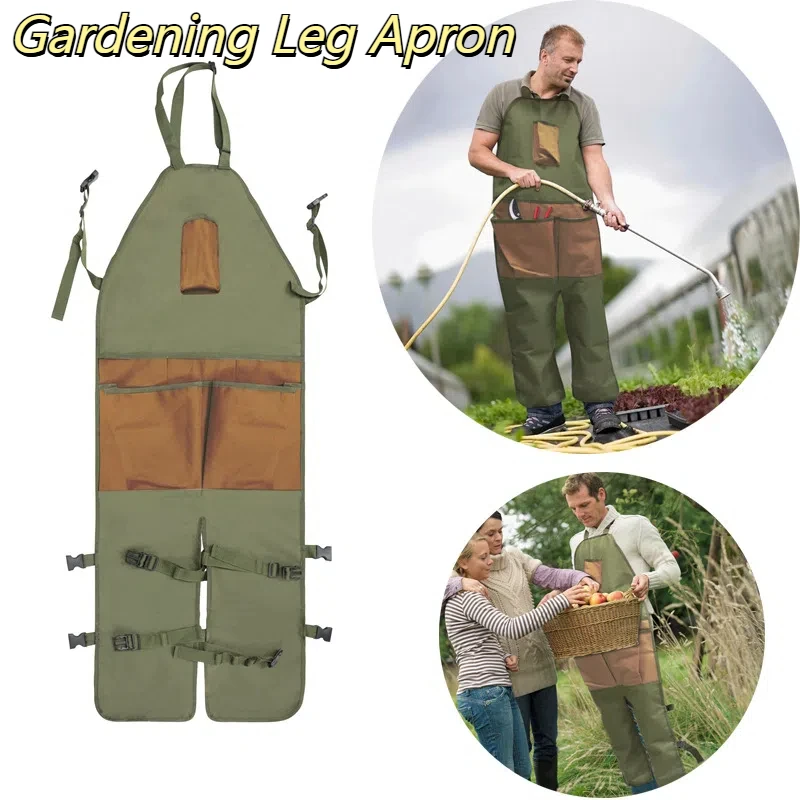 Garden Gardening Pruning Multi-Pocket Oxford Cloth Color-Blocked Extended Garden Leggings Apron Outdoor Picking Anti-Dirty Apron