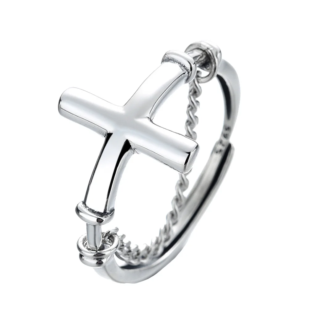 

Pure Ring Stylish Shape Exquisite Detail Fashion Open Finger Jewelry Christmas Party Gift Simple Splicing Chain