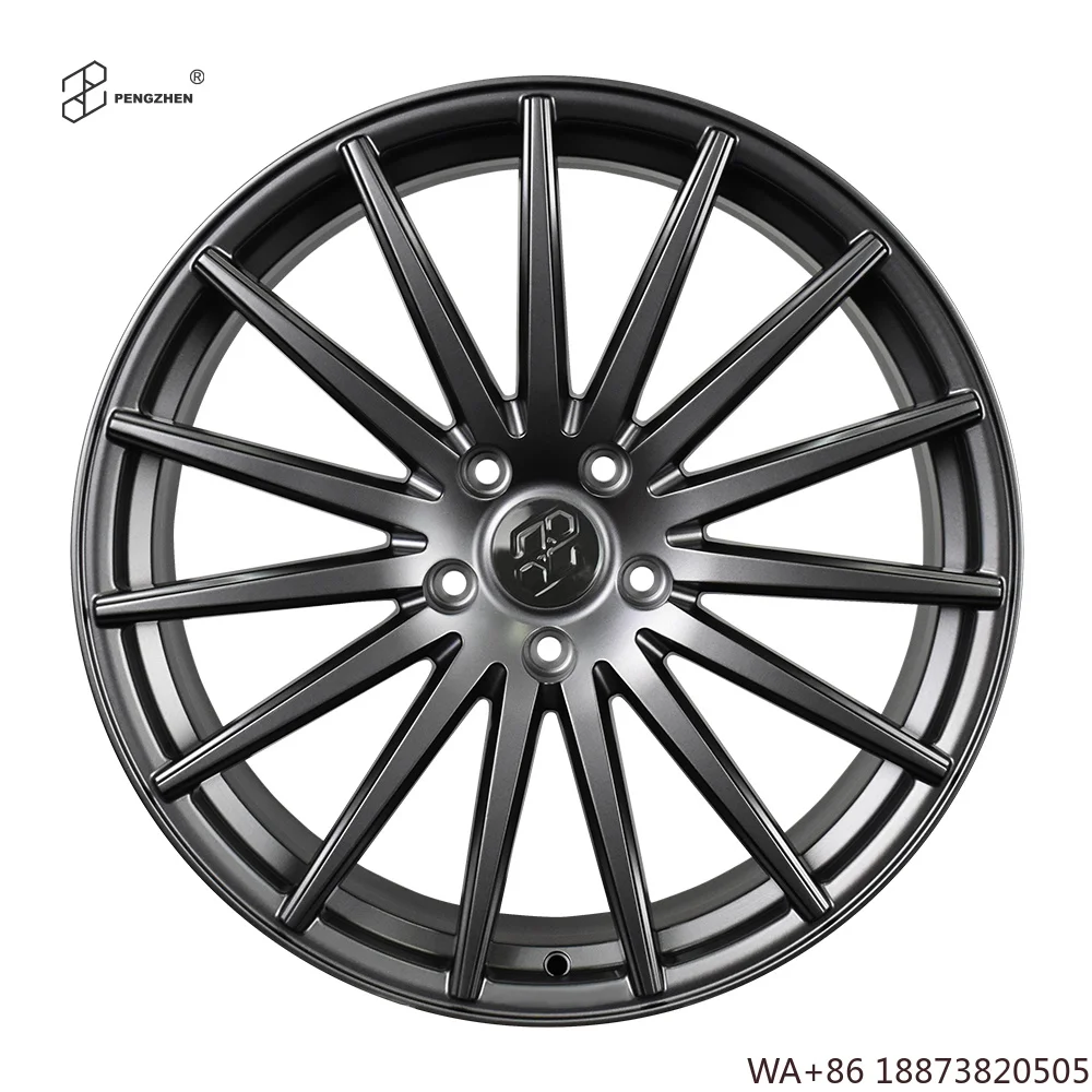 For  15 Spoke Monoblock 18 19 20 Inch 5 Holes Matte Black Aluminum Forged Wheels for Audi
