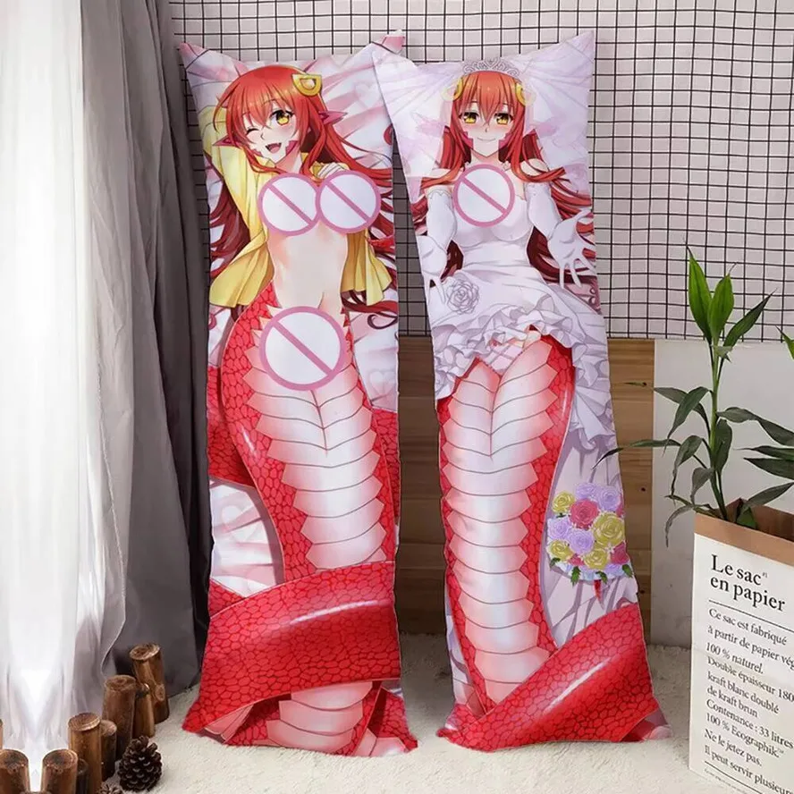 Monster Dakimakura Anime Miia Hing funda para el cuerpo HD impreso piel de melocotón cojín almohada ACG funda ropa de cama para el hogar 150X50cm