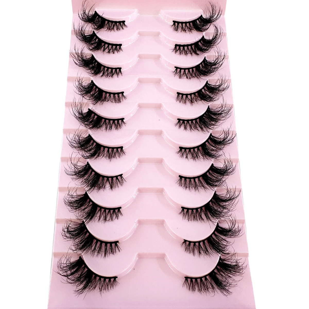 Sztuczne rzęsy Fox Eyelashes 10 par, popularne pół-rzęsy, skrzydlate, delikatne, puszyste, narzędzie do makijażu, wielokrotnego użytku, sztuczne rzęsy Faux Cils