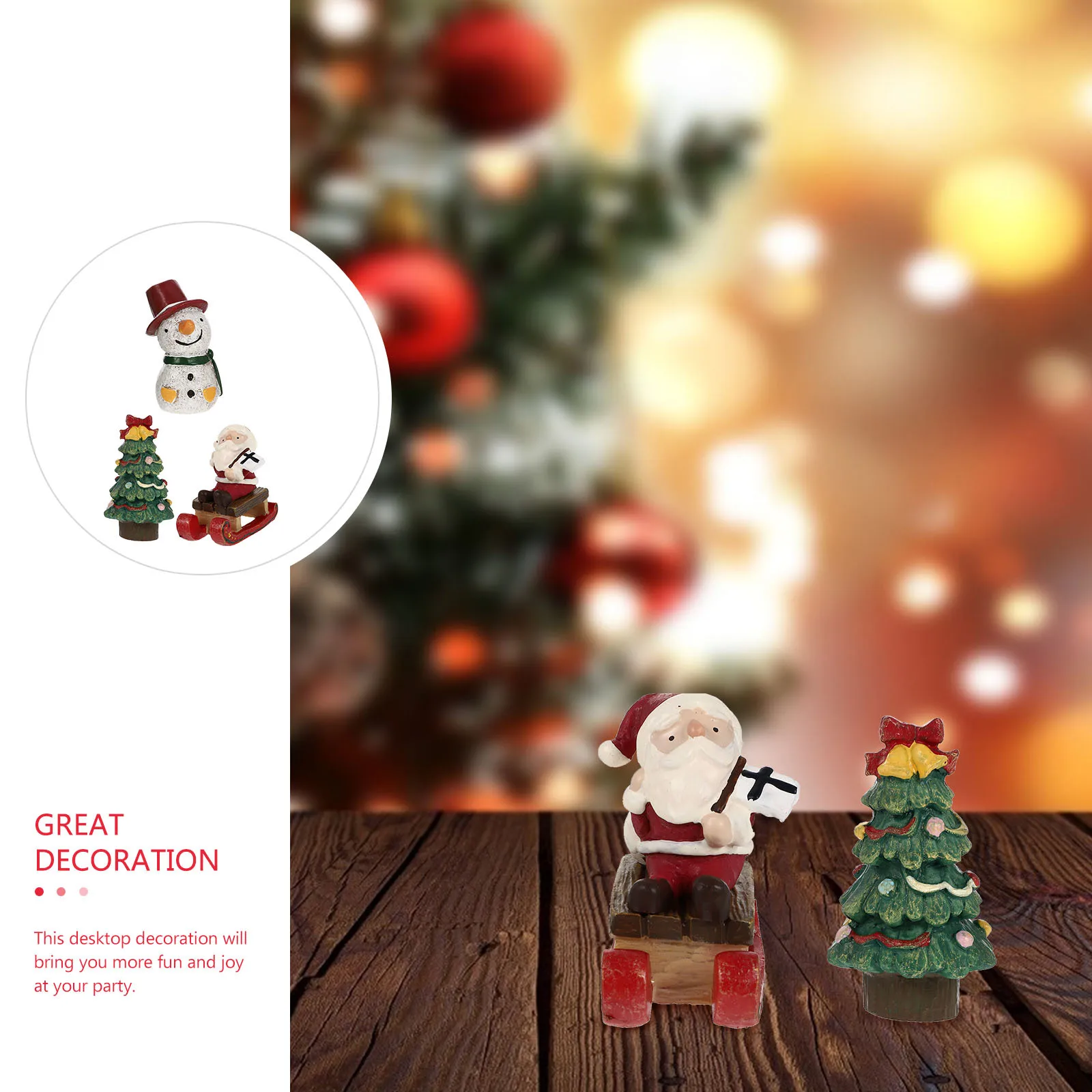 

4Pcs Xmas Aquarium Ornament Resin Mini Snowman Reptile Tank Decor Easy Carry Move Long Lasting Use Xmas Reptile Tank Ornament