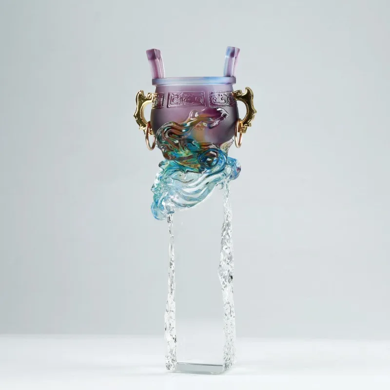 High-end ancient glass trophy Atmospheric creative competition Excellent staff annual award trophy