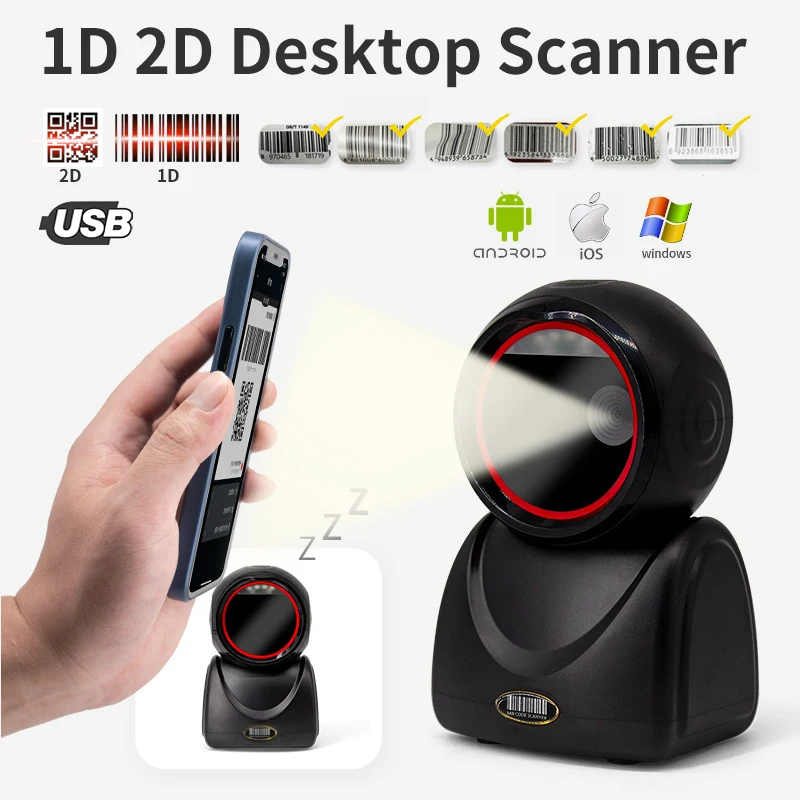 

X3 2D Scanning Platform Desktop Omnidirectional Barcode Scanner QR Code Reader Automatic Sense Scanning Decoder High-performance