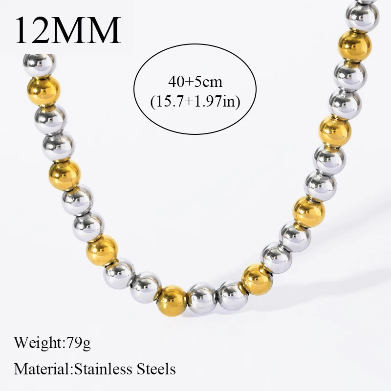 EILIECK 316L Edelstahl Massiv Perlenhalskette Armband für Frauen Mädchen Mode Neues Party-Geschenk Vergoldetes Schmuckset Bijoux – Detail 12