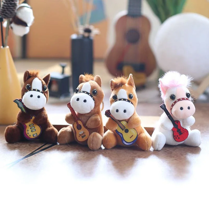 Cartone animato carino violino pony ciondolo bambola giocattolo ciondolo bambola di pezza morbida portachiavi zaino borsa per auto portachiavi decorazione regalo per bambini