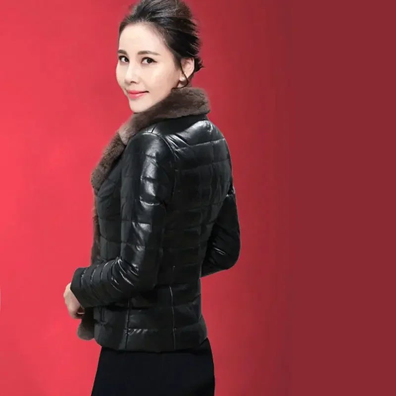 Casaco de pele de inverno vintage de luxo para mulheres 2025 roupas outono couro frio jaqueta de motociclista mulher muito quente roupas de lã pesada quente