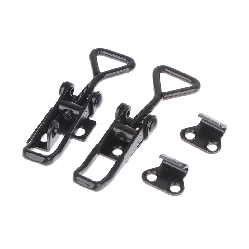 Hardware Black Plated Toggle Latch Catch Toggle Clamp Adjustable Cabinet Boxes Lever Handle Lock Hasp For Sliding Door Furniture