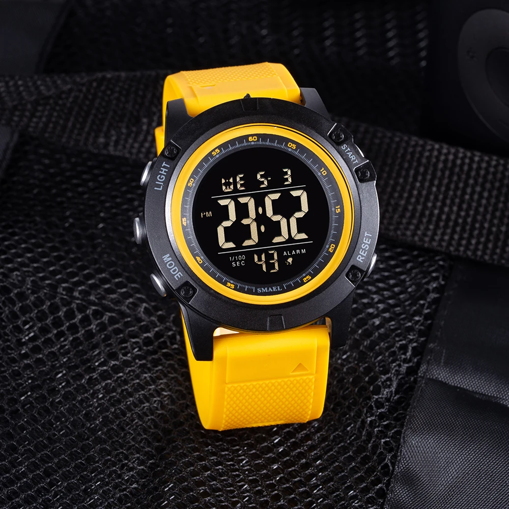 SMAEL Fashion Digtial Sports Watch for Men Waterproof LED Back Light Stopwatch Alarm Clock Auto Date Military Wristwatches 1902