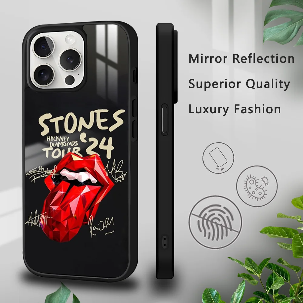 Band R-RollingS S-Stones Phone Case For iPhone 16 15 14 13 12 11 Pro Xs Max Mini Plus Celulares Hard Funda